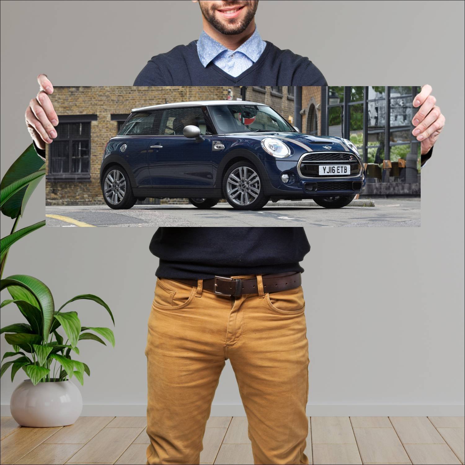 Cuadro grande 30x80cm 2016 mini cooper s seven 3 d 265 Mini