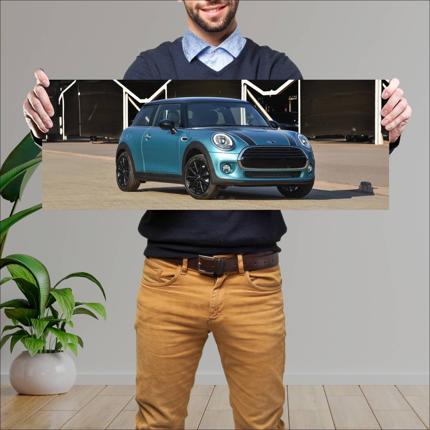 Cuadro grande 30x80cm 2017 mini cooper caribbean a 278 Mini