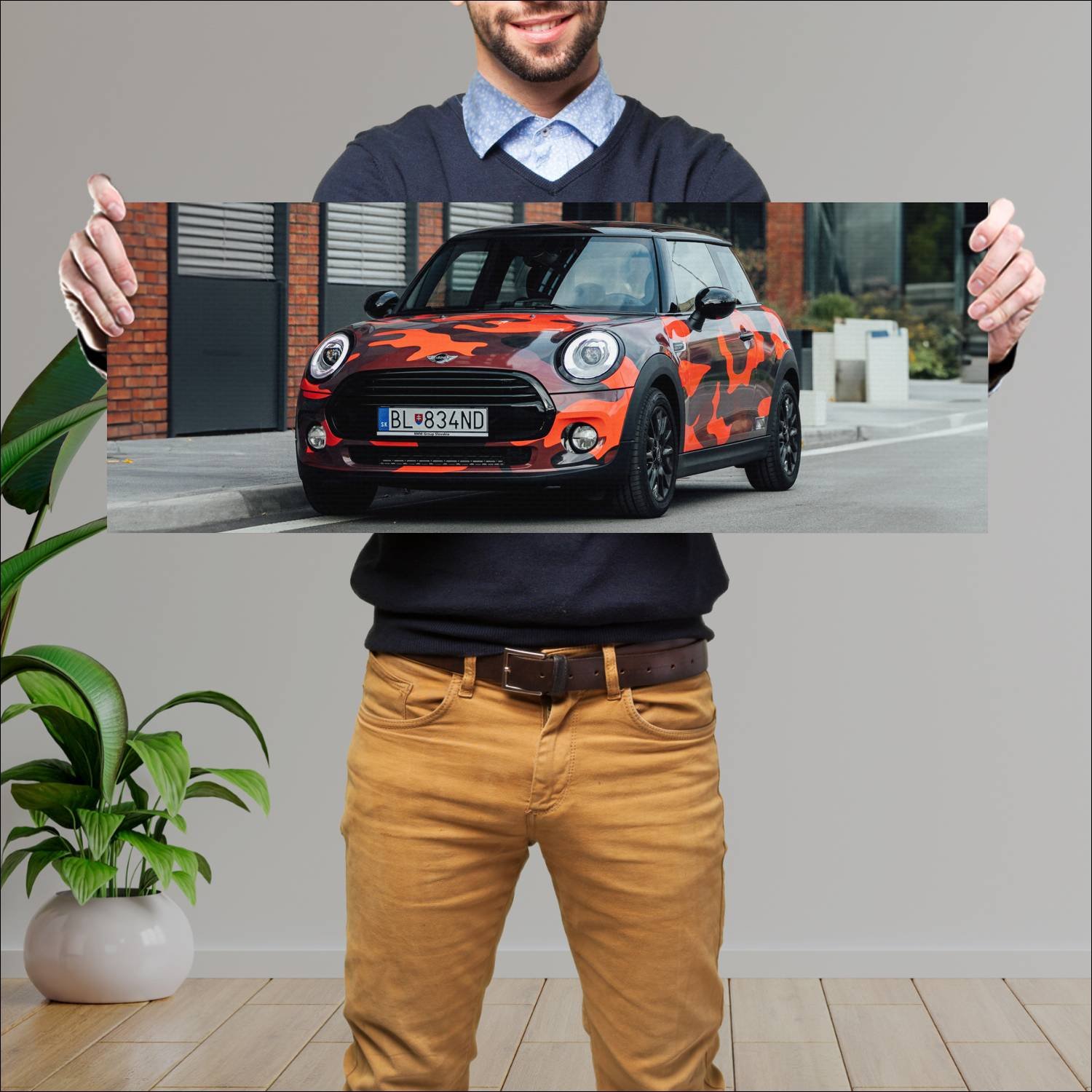 Cuadro grande 30x80cm 2017 mini cooper design camo 286 Mini