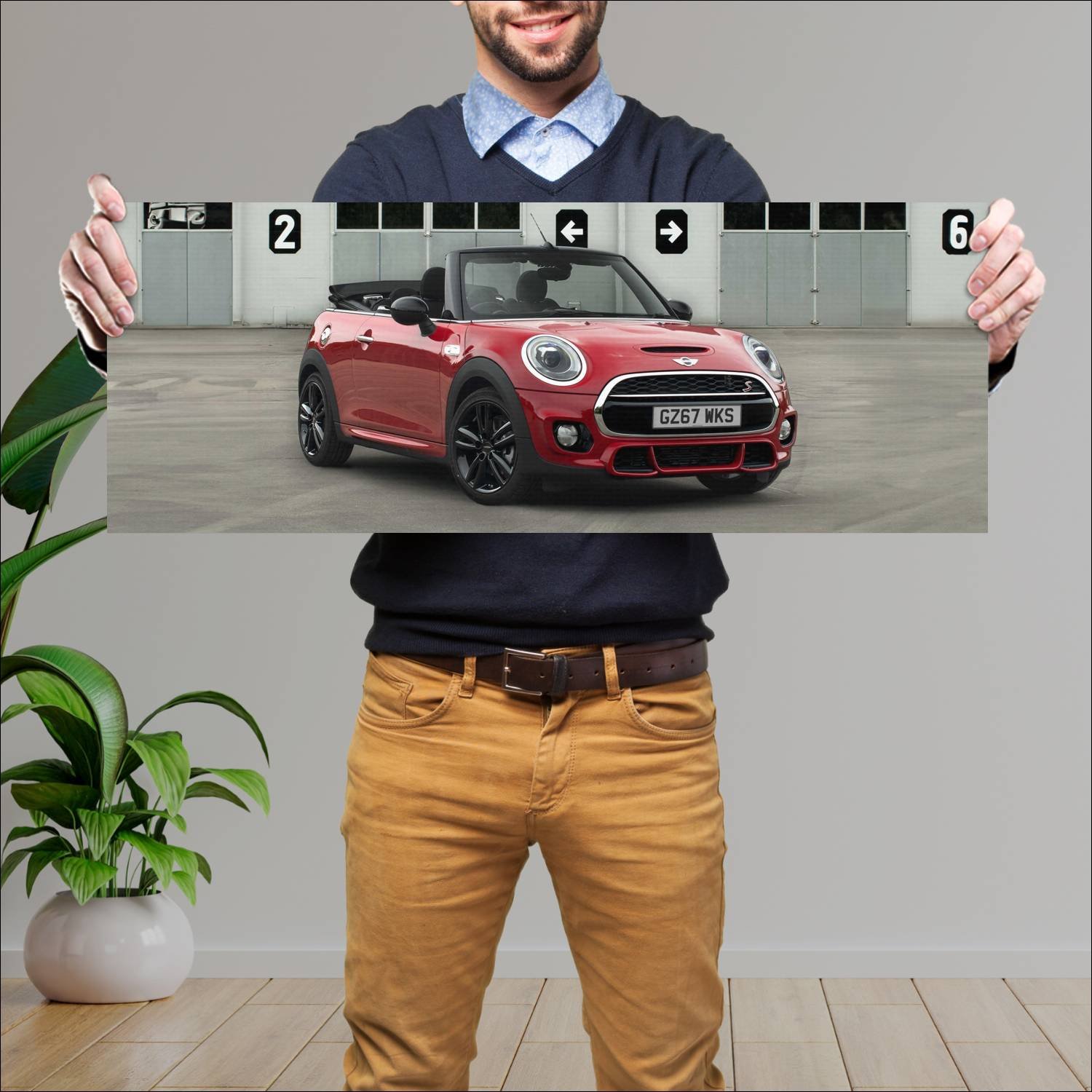 Cuadro grande 30x80cm 2017 mini cooper s convertib 290 Mini