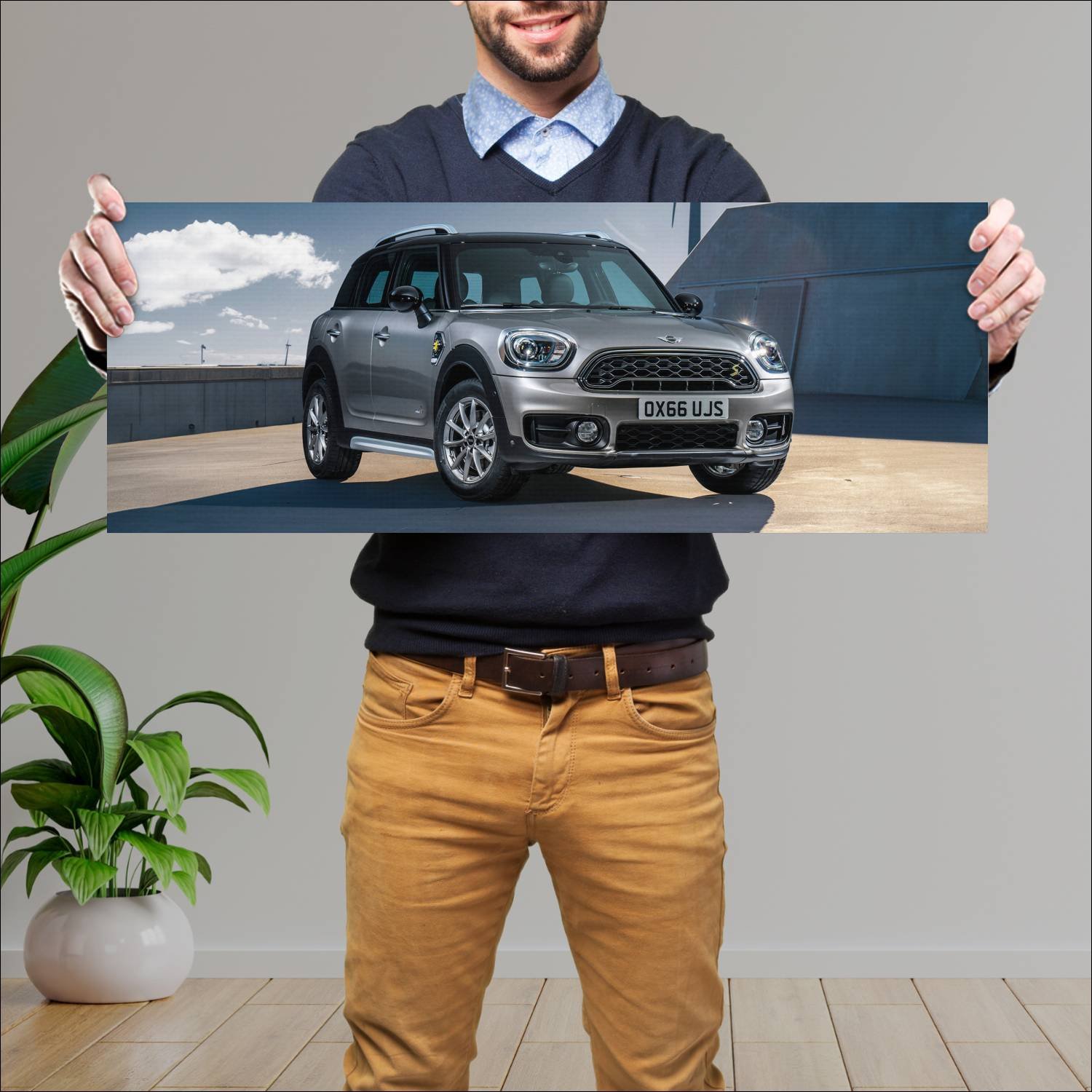 Cuadro grande 30x80cm 2017 mini cooper s e country 301 Mini