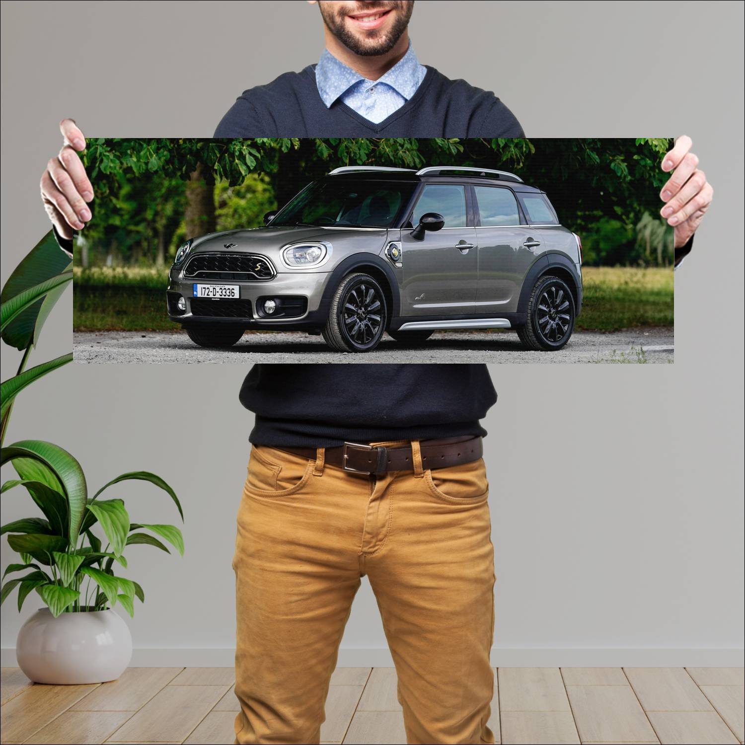 Cuadro grande 30x80cm 2017 mini cooper s e country 302 Mini