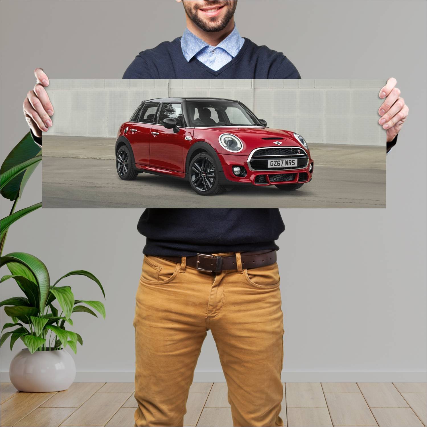 Cuadro grande 30x80cm 2017 mini cooper s works 210 303 Mini