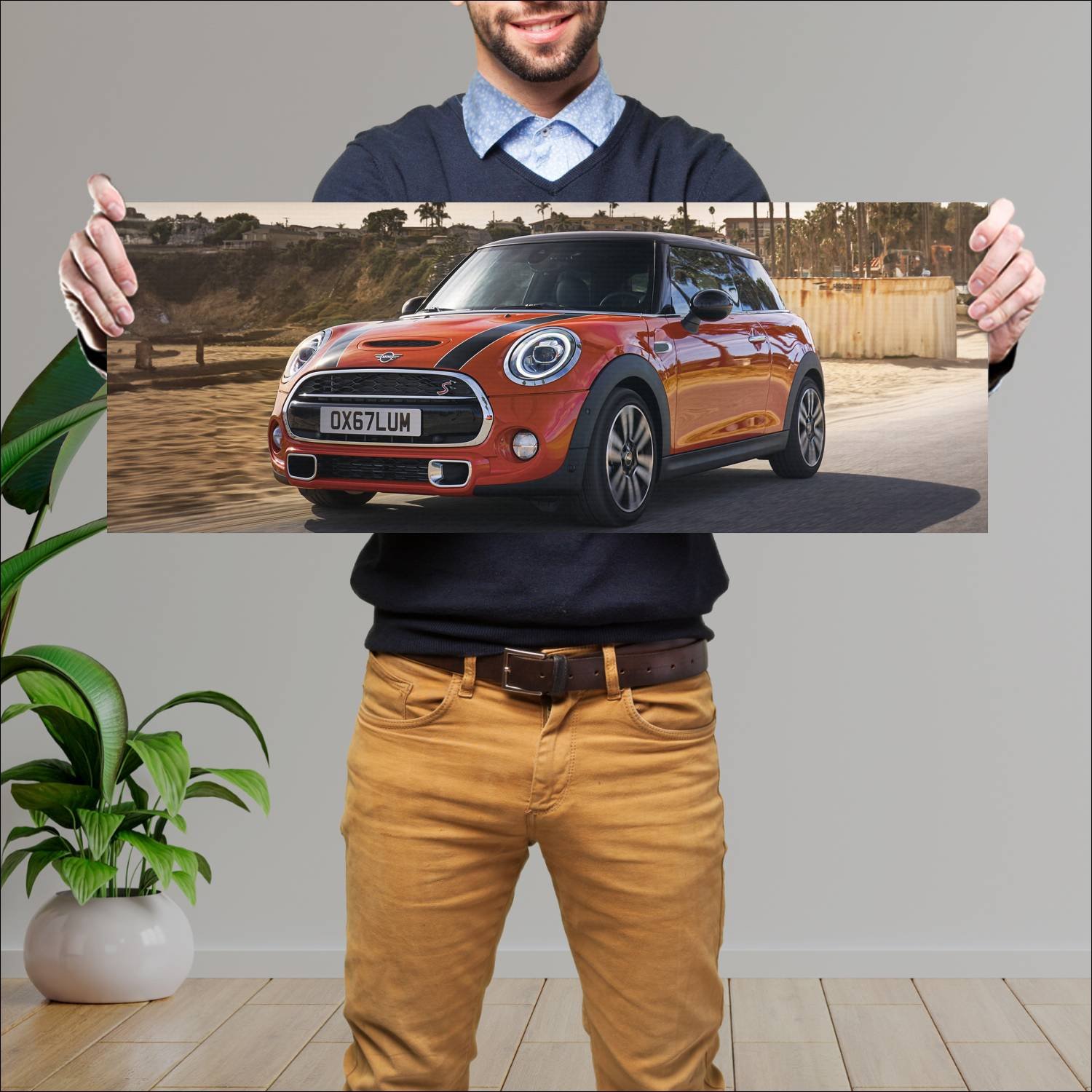 Cuadro grande 30x80cm 2018 mini cooper s 3 door 75 320 Mini