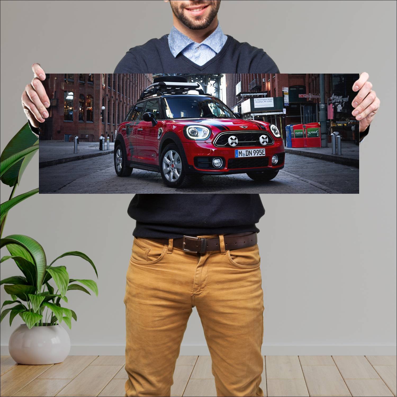 Cuadro grande 30x80cm 2018 mini cooper s e country 328 Mini