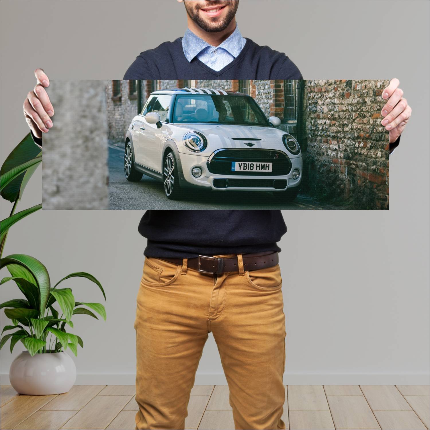 Cuadro grande 30x80cm 2018 mini cooper s royal wed 336 Mini