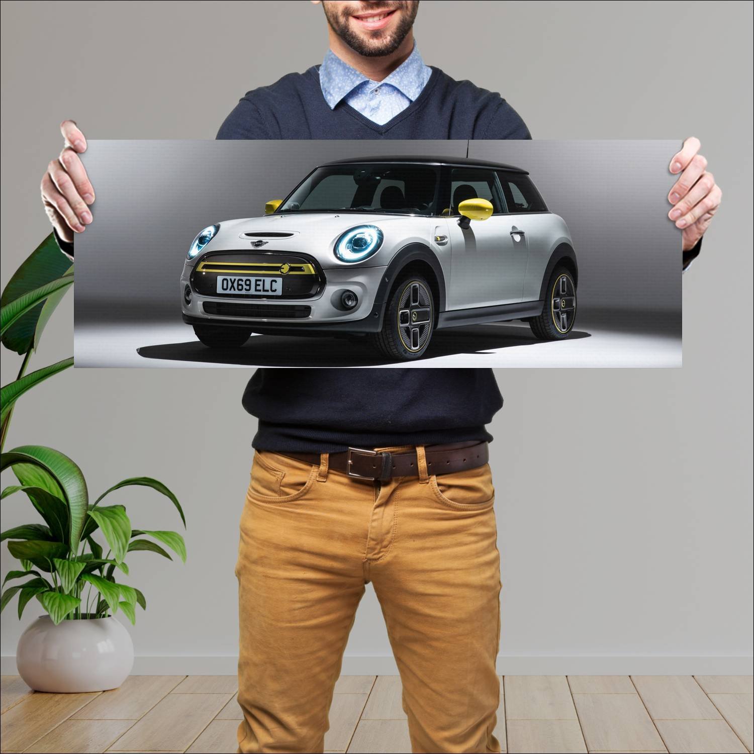 Cuadro grande 30x80cm 2019 mini cooper s e 3 door 356 Mini