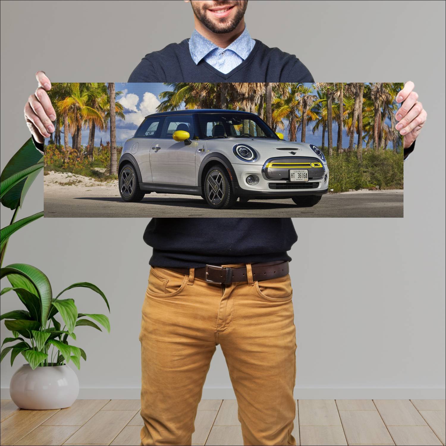 Cuadro grande 30x80cm 2020 mini cooper s e 3 door 380 Mini