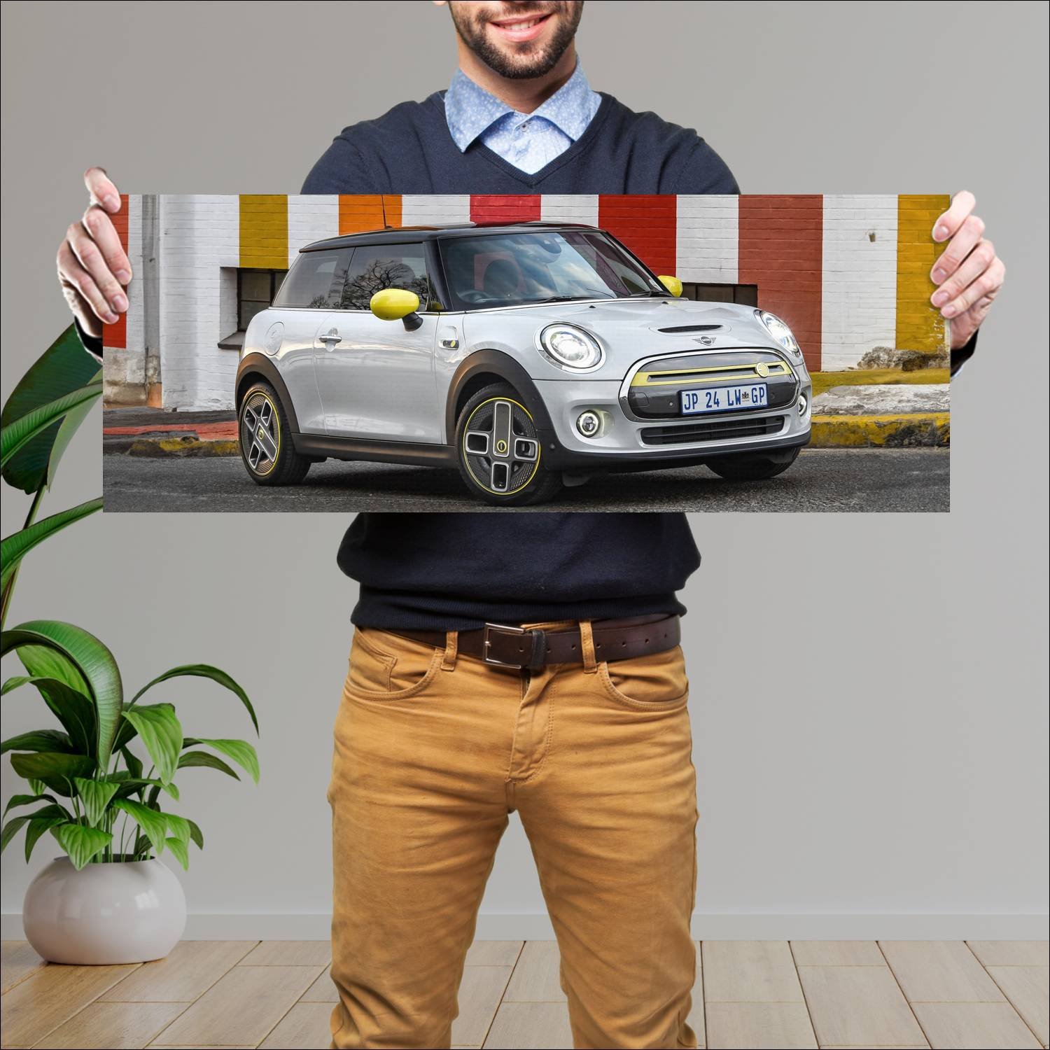 Cuadro grande 30x80cm 2020 mini cooper s e 3 door 381 Mini