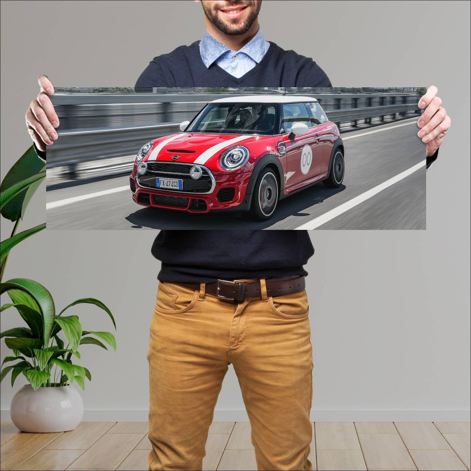 Cuadro grande 30x80cm 2020 mini john cooper works 385 Mini