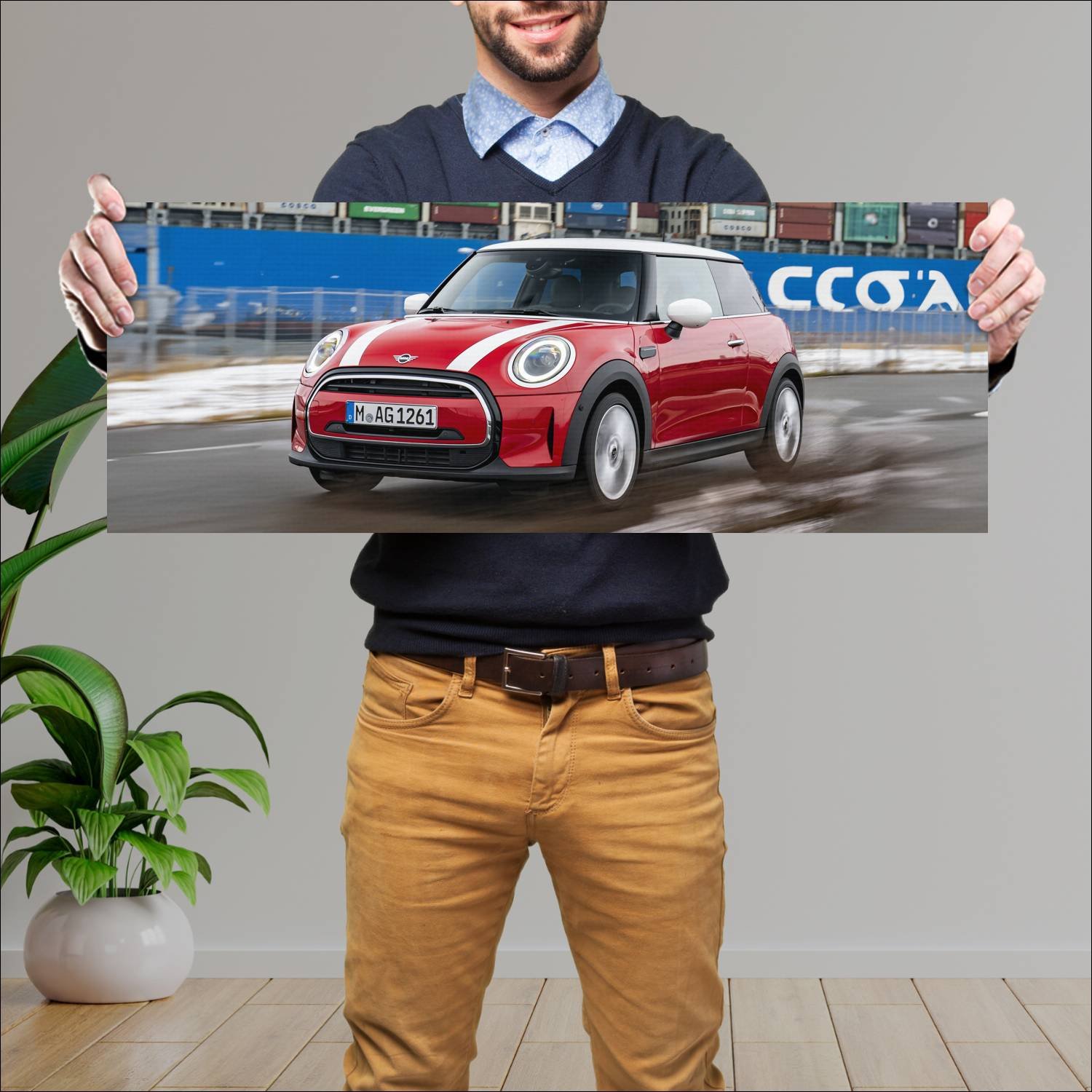 Cuadro grande 30x80cm 2021 mini cooper 3 door Mini