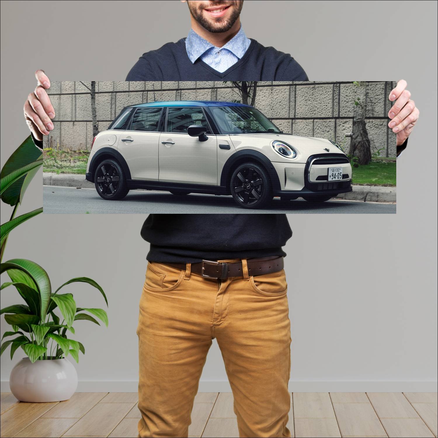 Cuadro grande 30x80cm 2021 mini cooper 5 door jp 1 396 Mini