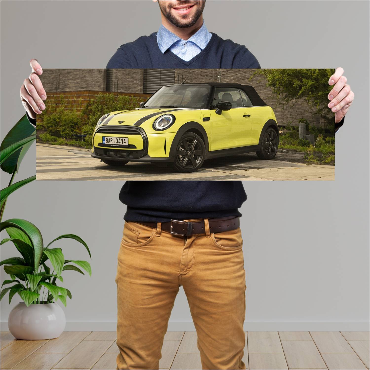 Cuadro grande 30x80cm 2021 mini cooper convertible 397 Mini