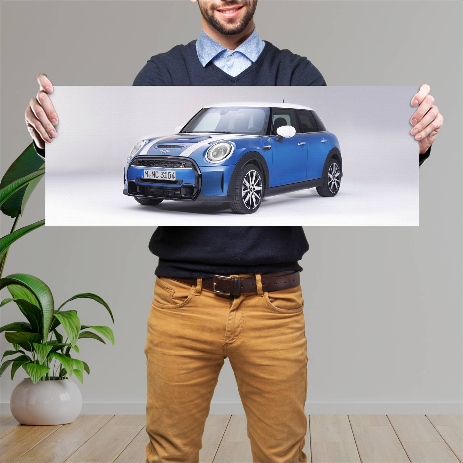 Cuadro grande 30x80cm 2021 mini cooper s 5 door 10 402 Mini