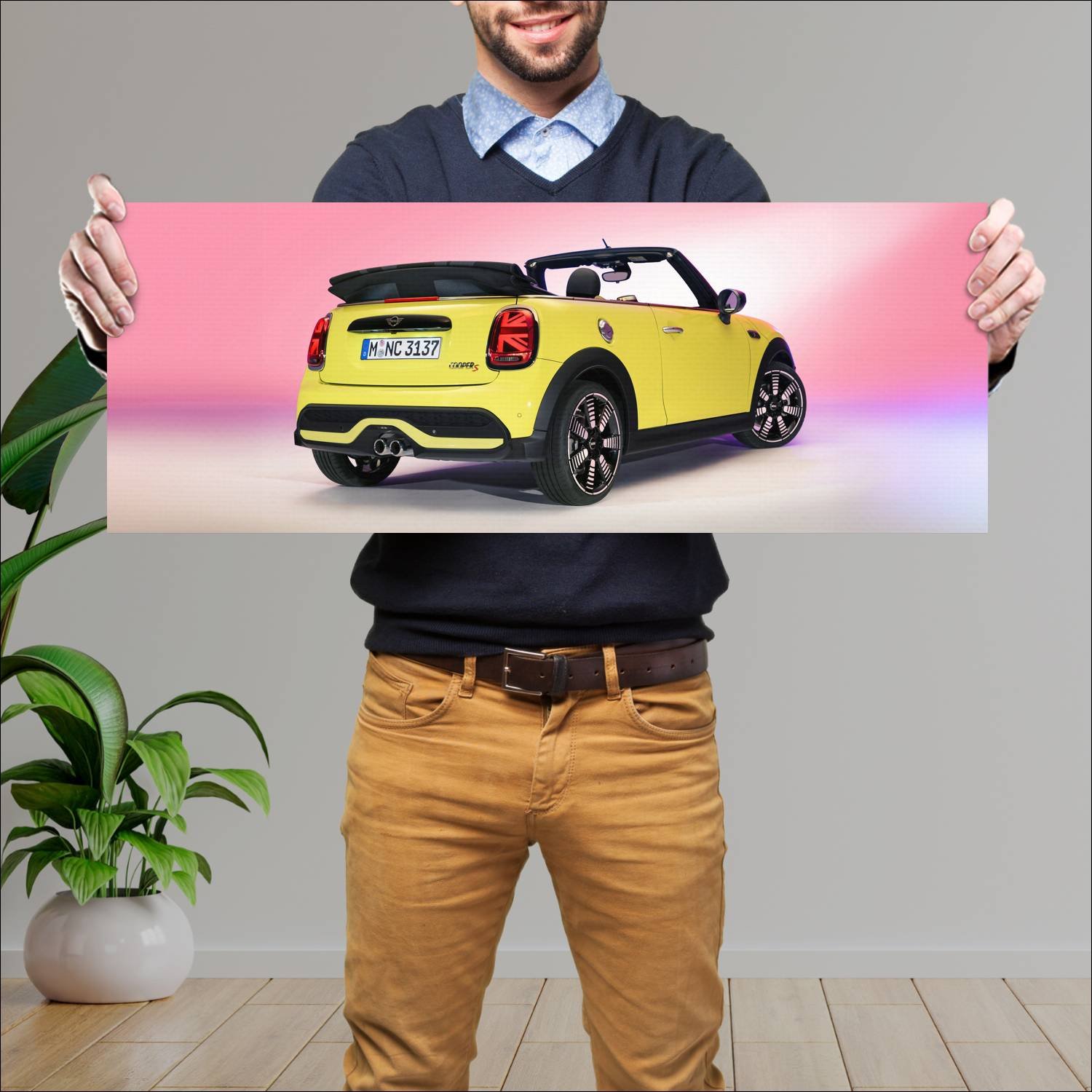 Cuadro grande 30x80cm 2021 mini cooper s convertib 410 Mini