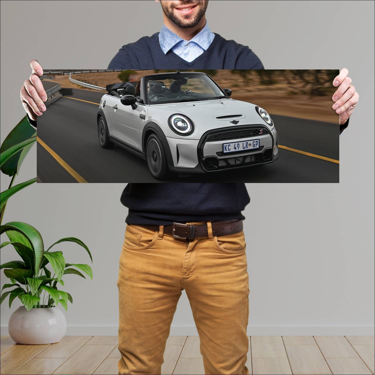 Cuadro grande 30x80cm 2021 mini cooper s convertib 414 Mini