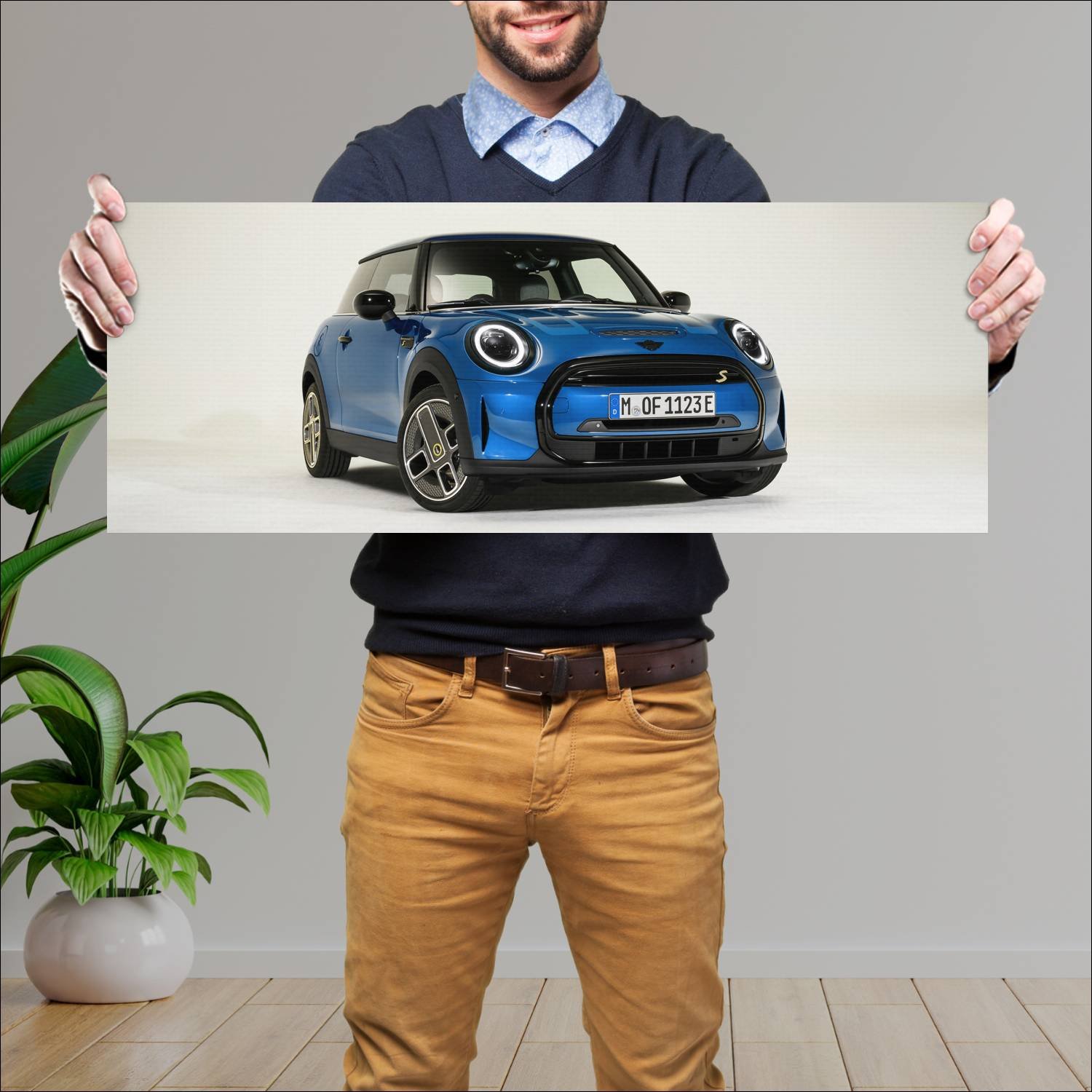 Cuadro grande 30x80cm 2021 mini cooper s e 3 door 420 Mini
