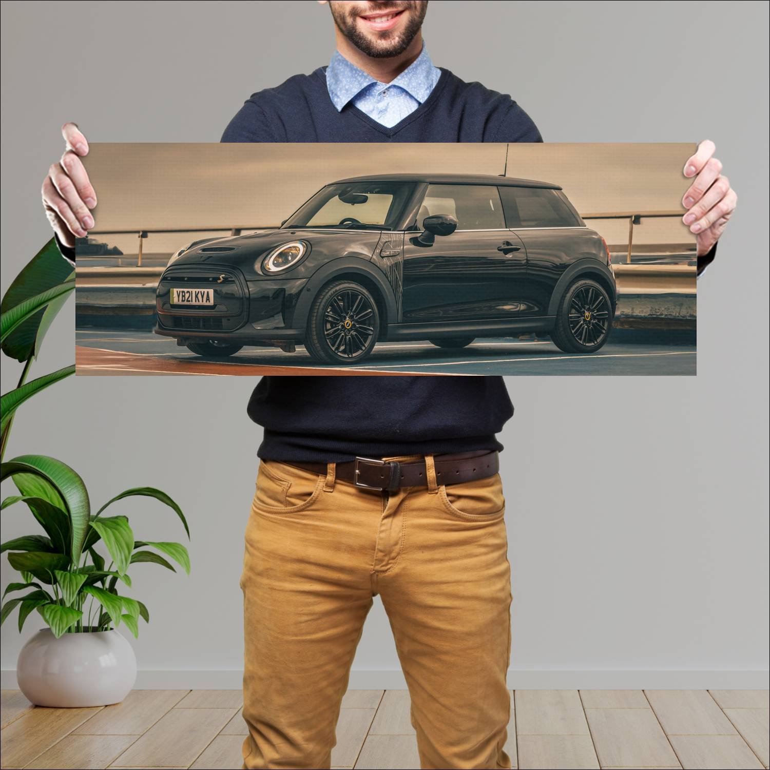 Cuadro grande 30x80cm 2021 mini cooper s e shadow 428 Mini