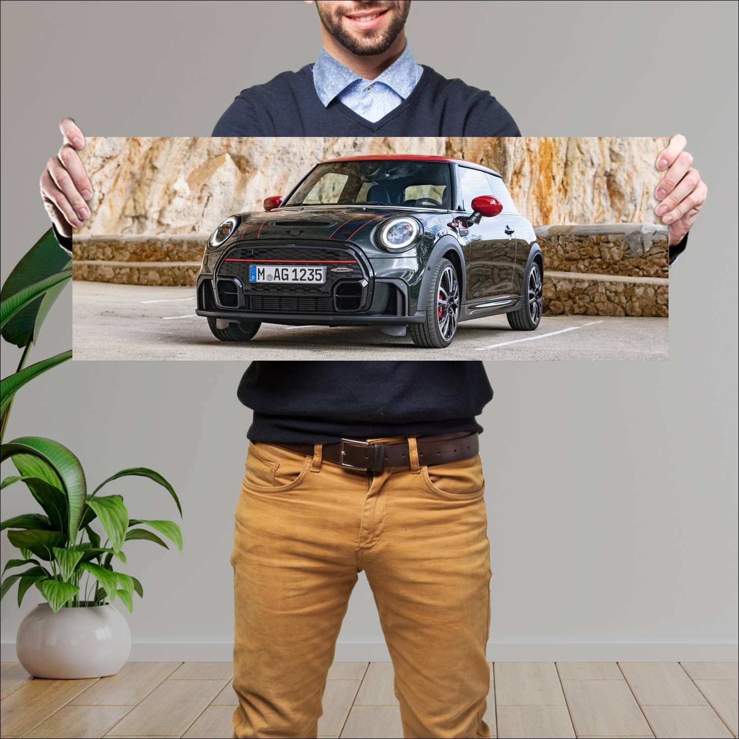 Cuadro grande 30x80cm 2021 mini john cooper works 437 Mini