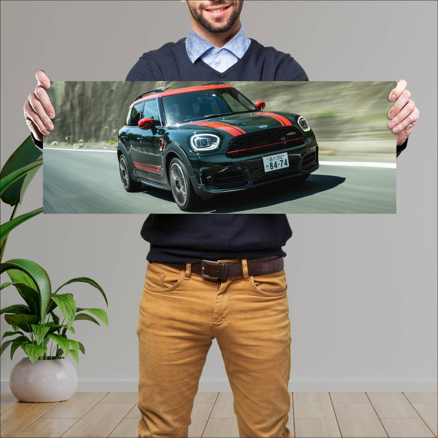 Cuadro grande 30x80cm 2021 mini john cooper works 449 Mini