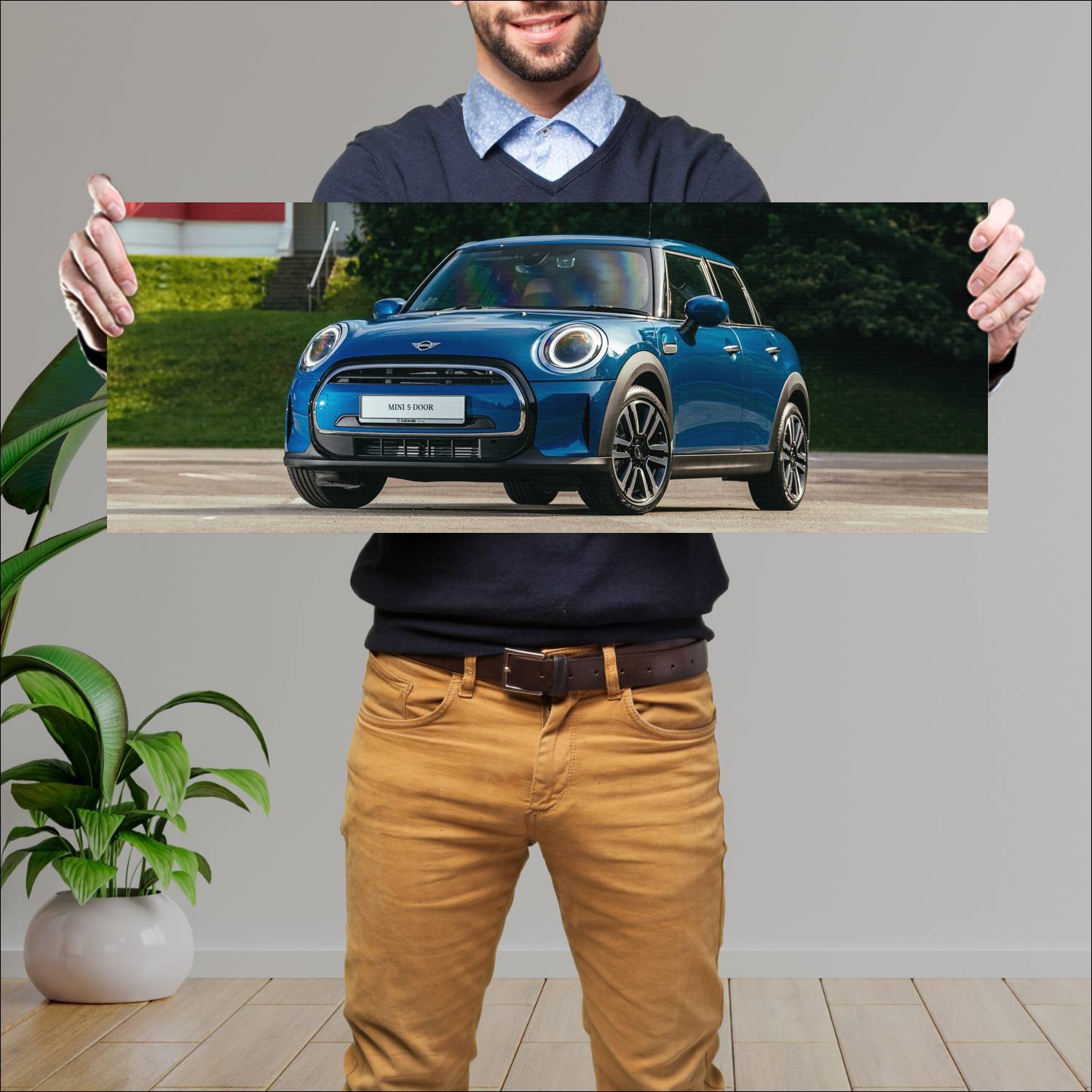 Cuadro grande 30x80cm 2021 mini one 5 door sg Mini
