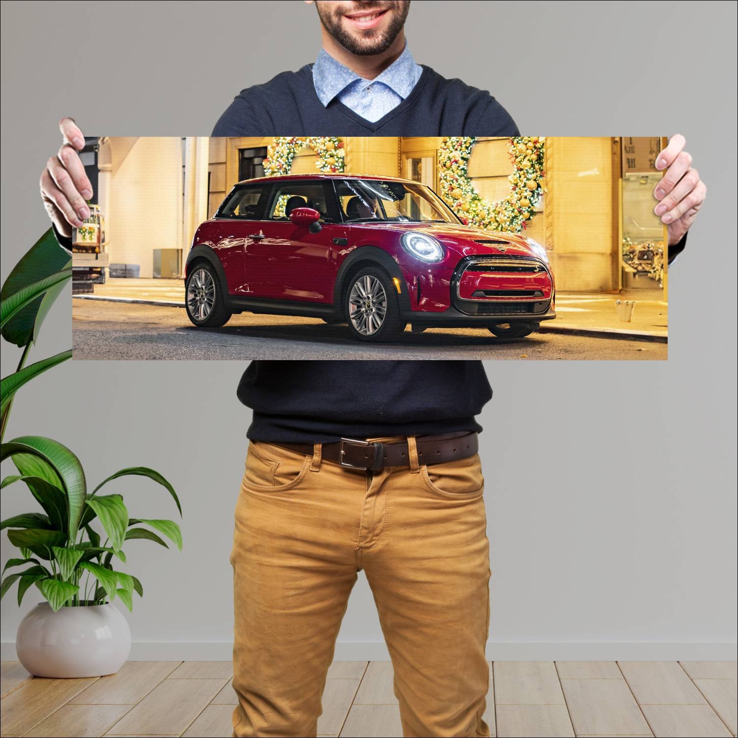 Cuadro grande 30x80cm 2022 mini cooper s e 3 door 465 Mini