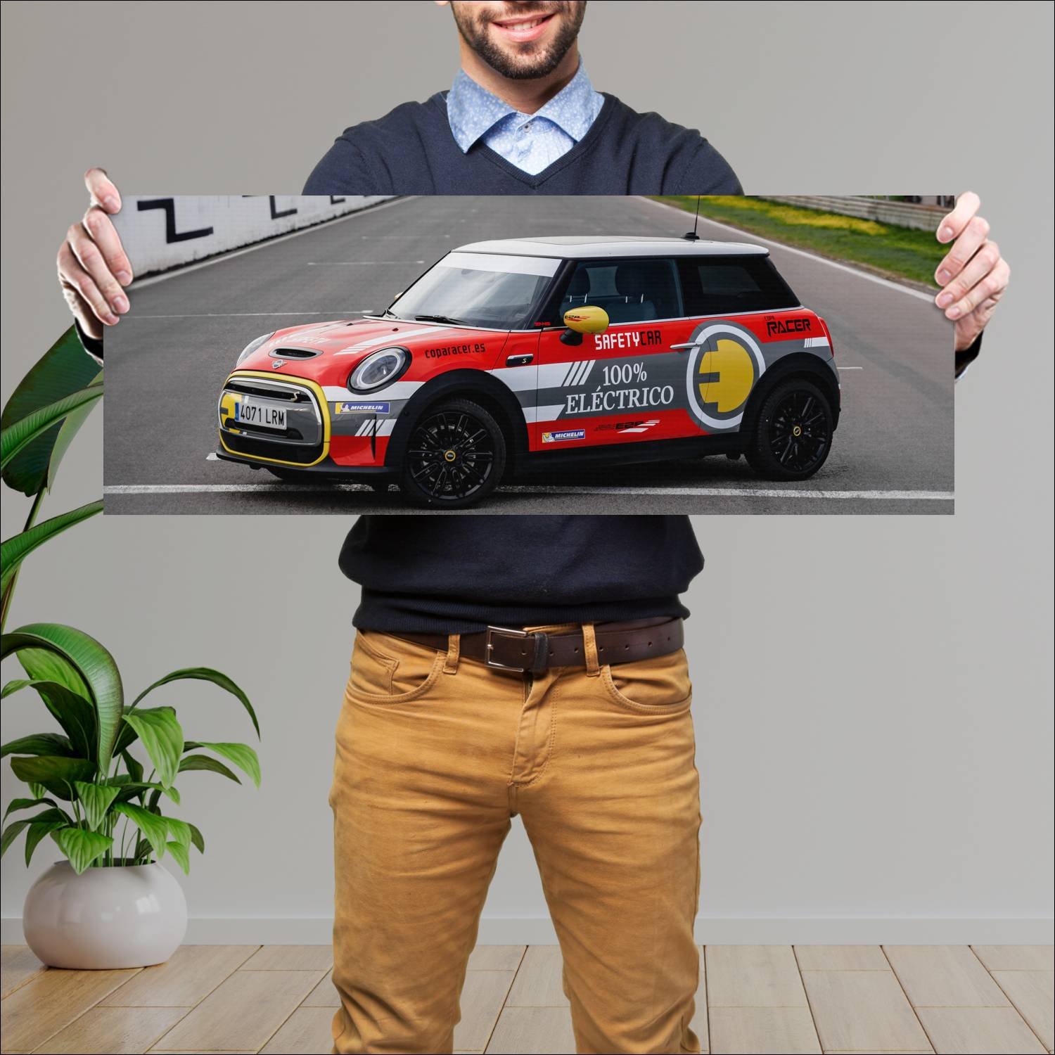Cuadro grande 30x80cm 2022 mini cooper s e copa ra 468 Mini