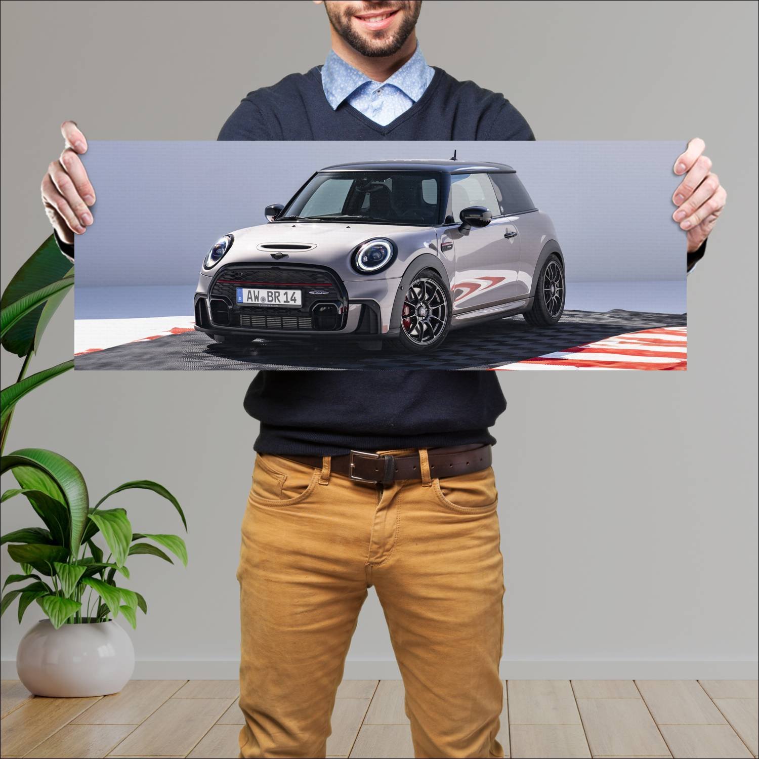 Cuadro grande 30x80cm 2023 mini john cooper works 495 Mini
