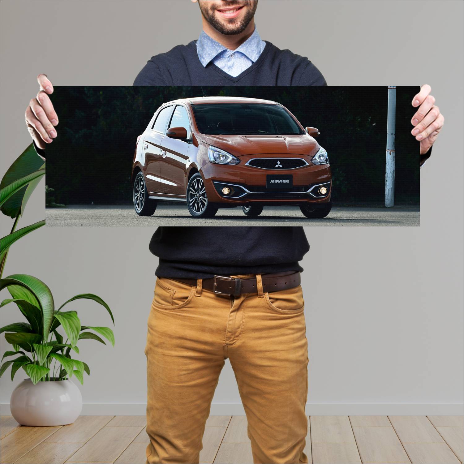 Cuadro grande 30x80cm 2016 mitsubishi mirage auto 47 Mitsubishi