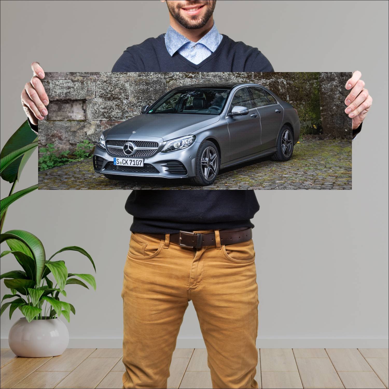 Cuadro grande 30x80cm 2018 mercedes benz c class a 32 Mercedes Benz