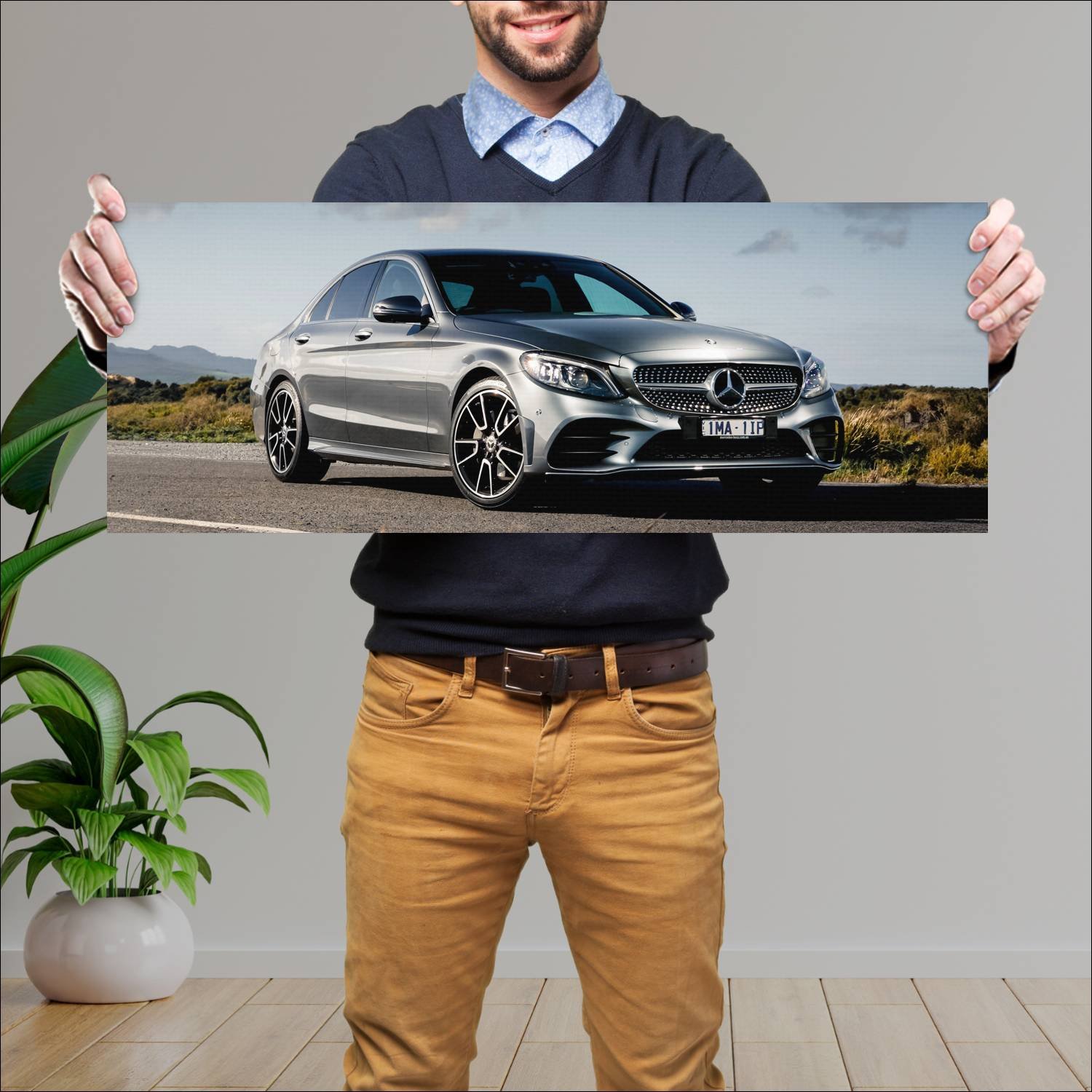 Cuadro grande 30x80cm 2018 mercedes benz c class a 33 Mercedes Benz