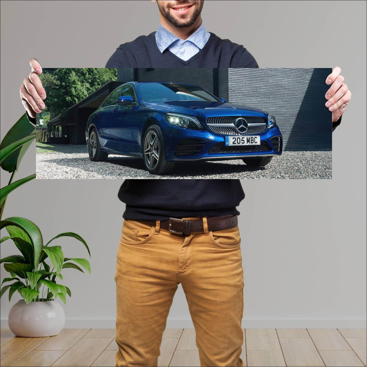 Cuadro grande 30x80cm 2018 mercedes benz c class a 34 Mercedes Benz