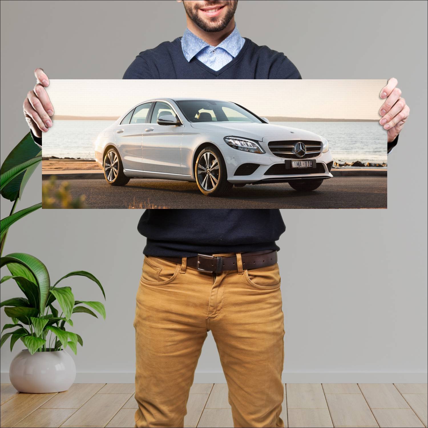 Cuadro grande 30x80cm 2018 mercedes benz c class a 35 Mercedes Benz