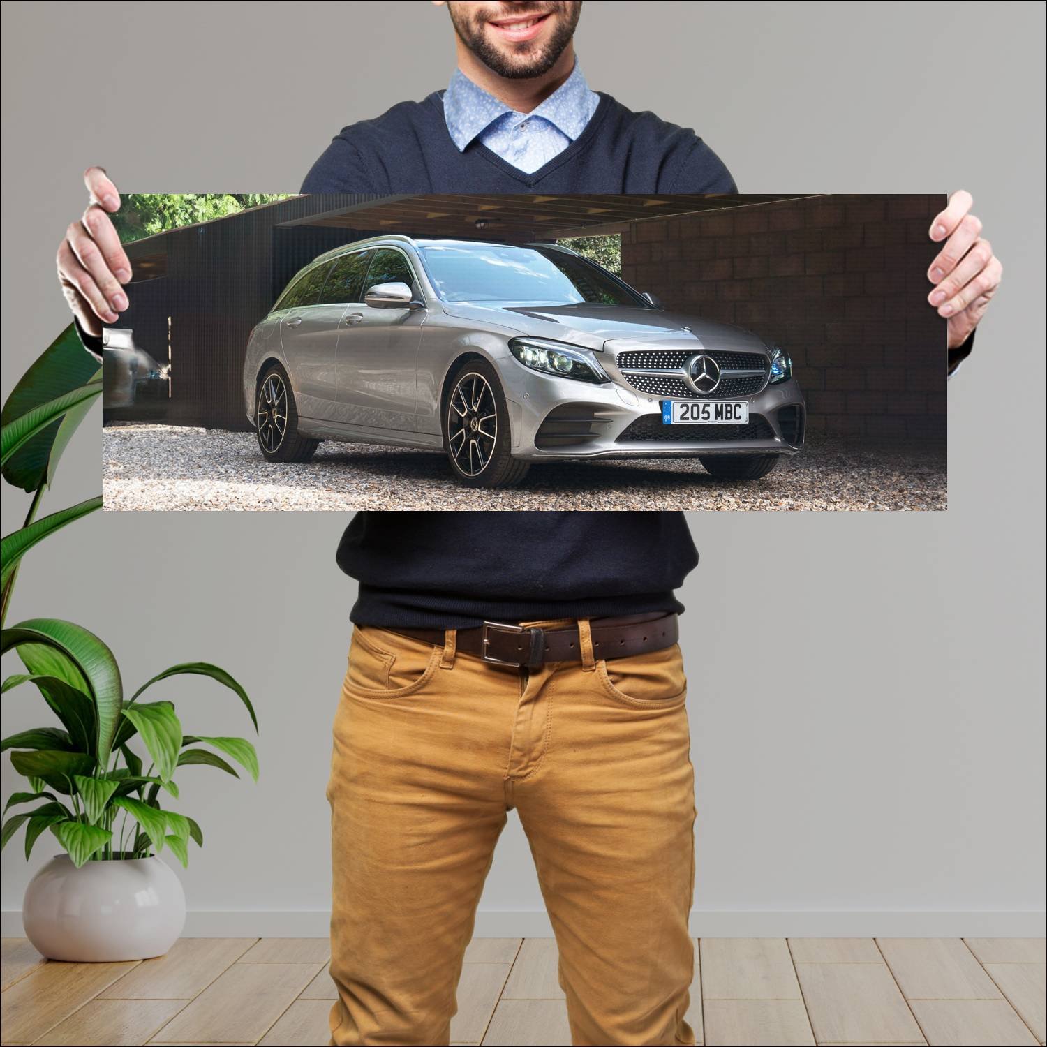 Cuadro grande 30x80cm 2018 mercedes benz c class e 44 Mercedes Benz