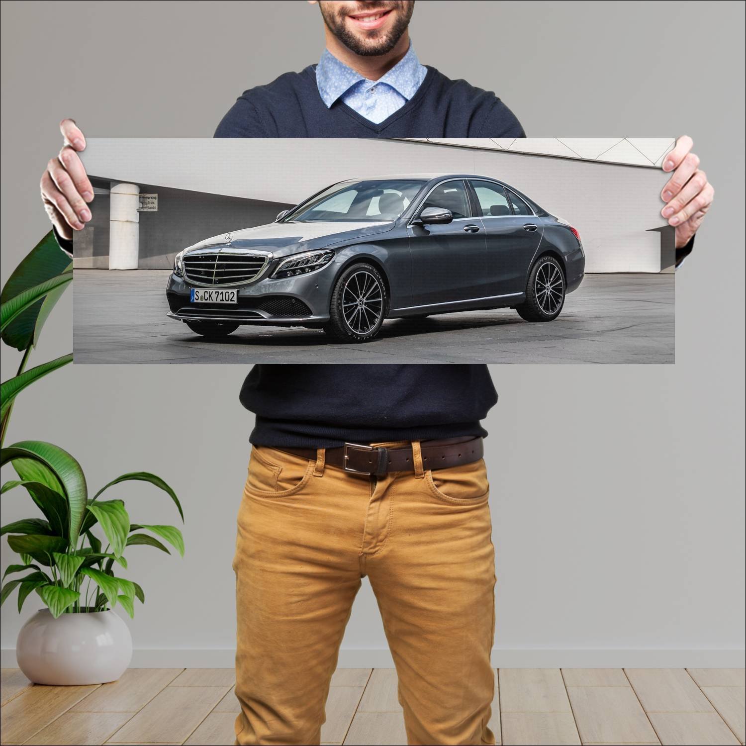 Cuadro grande 30x80cm 2018 mercedes benz c class w 48 Mercedes Benz