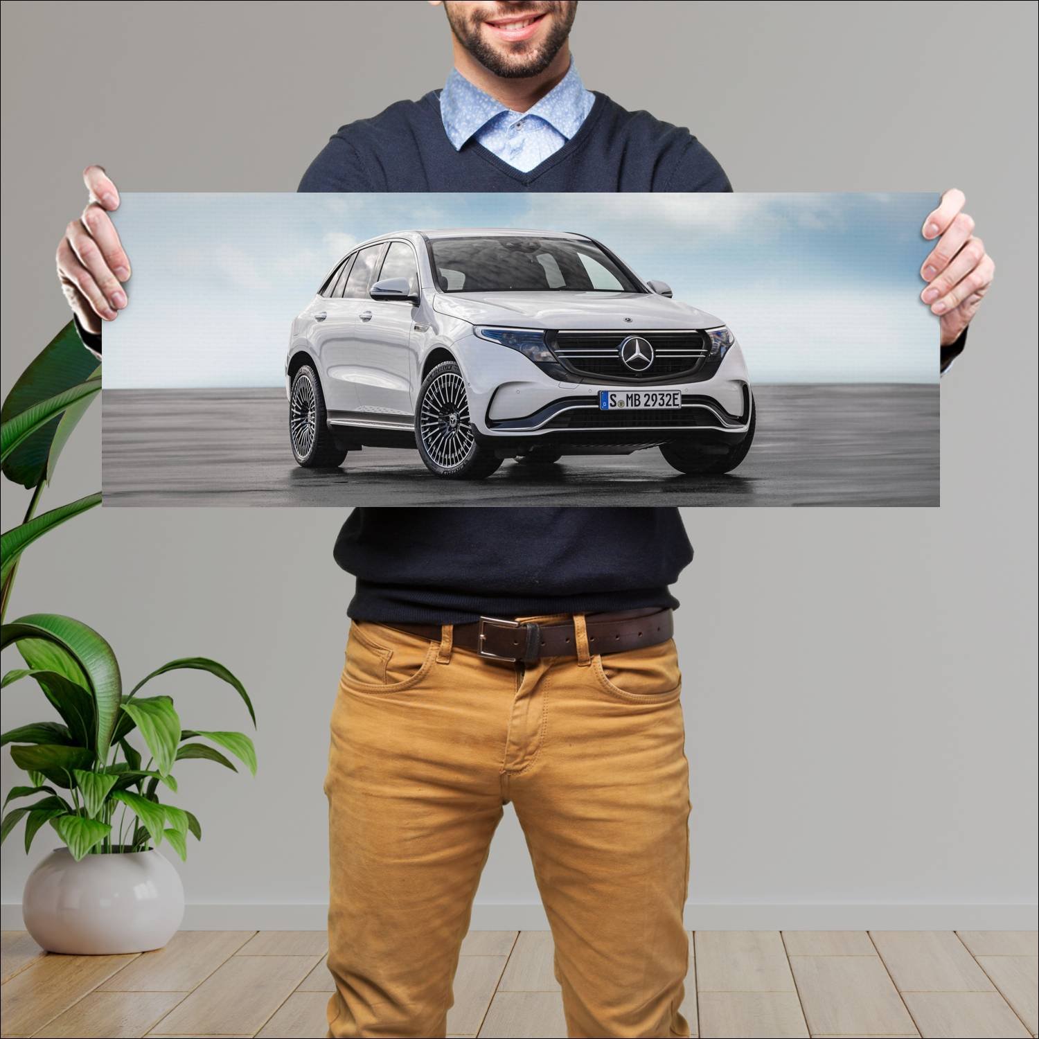 Cuadro grande 30x80cm 2019 mercedes benz eqc amg l 210 Mercedes Benz