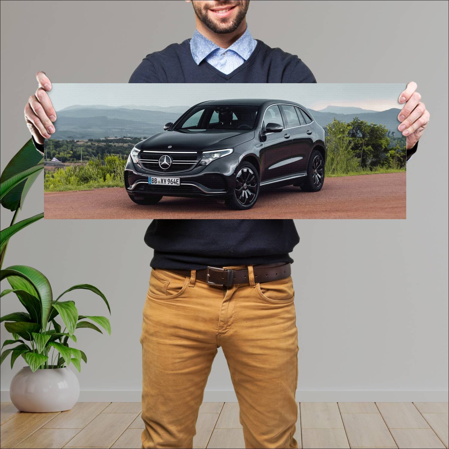 Cuadro grande 30x80cm 2019 mercedes benz eqc amg l 211 Mercedes Benz