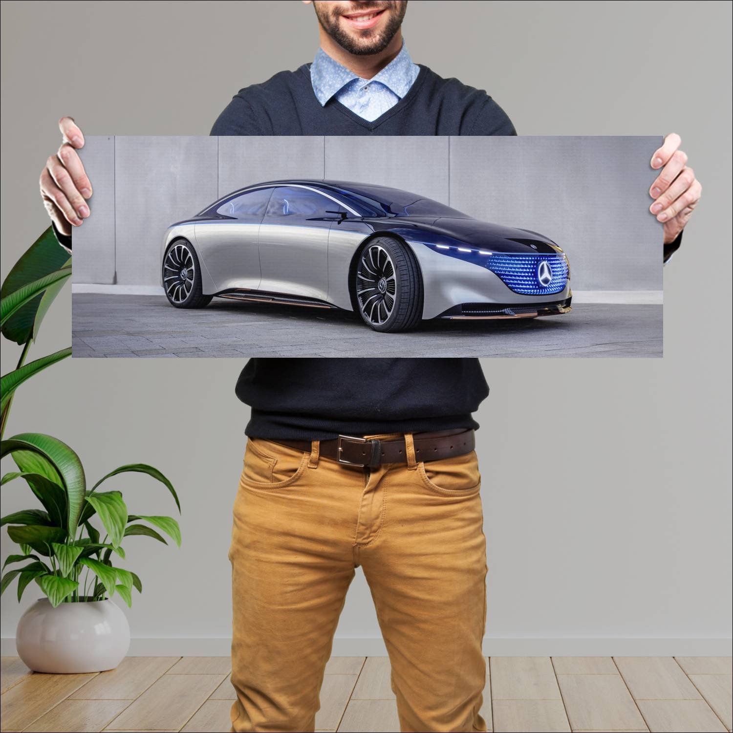 Cuadro grande 30x80cm 2019 mercedes benz vision eq 271 Mercedes Benz