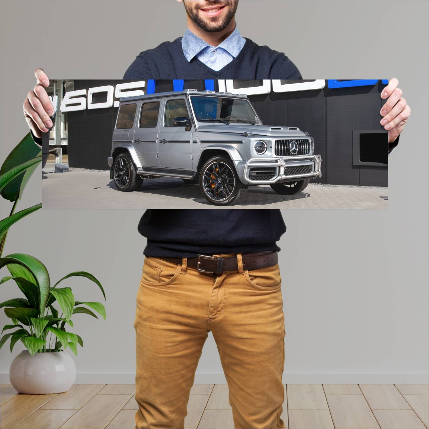 Cuadro grande 30x80cm 2020 posaidon g 63 rs 830 pl 450 Mercedes Benz