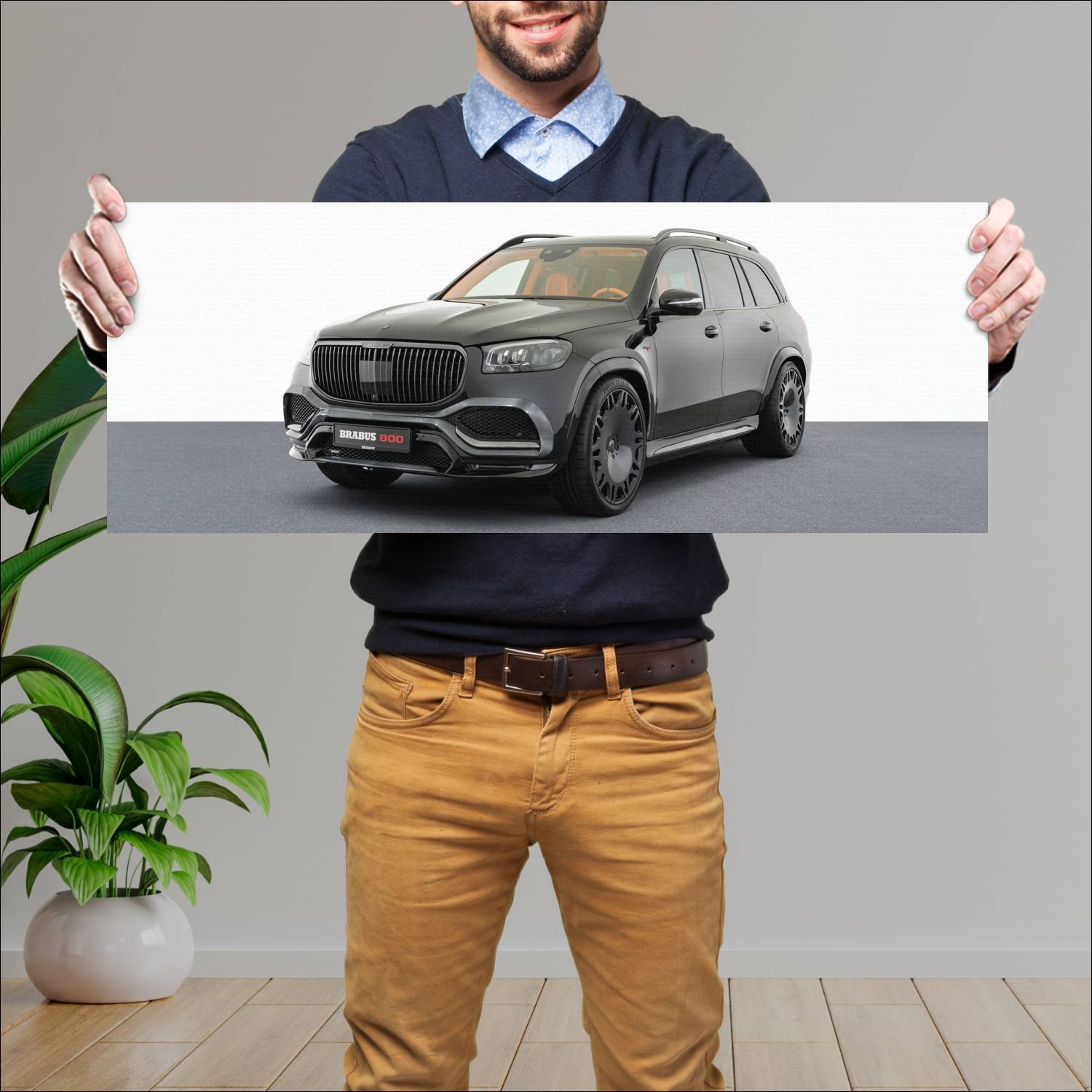 Cuadro grande 30x80cm 2021 brabus 800 based on gls 458 Mercedes Benz