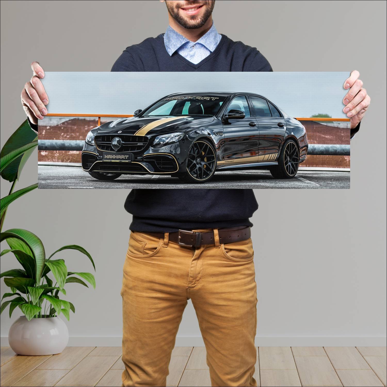 Cuadro grande 30x80cm 2021 manhart er 800 auto 466 Mercedes Benz