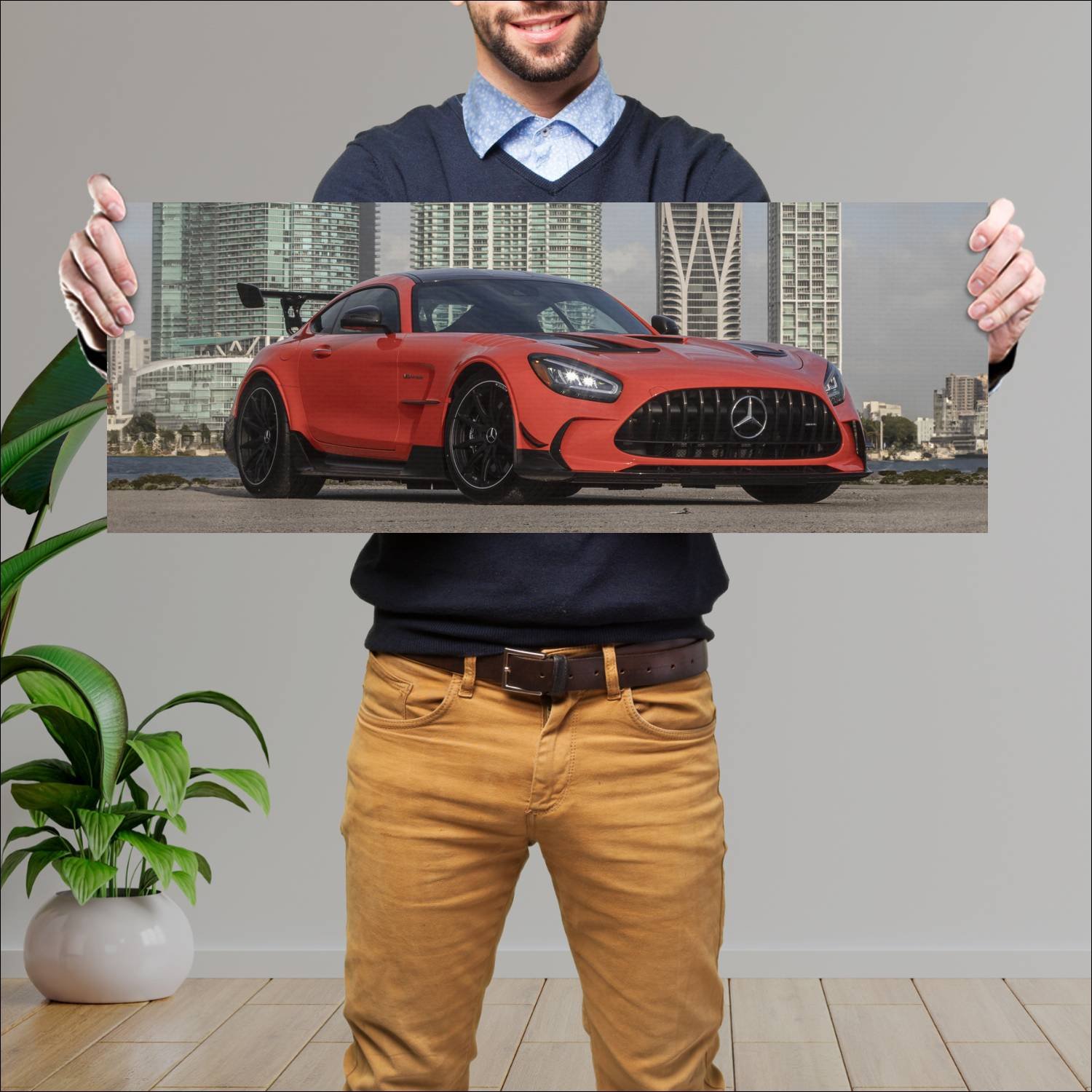 Cuadro grande 30x80cm 2021 mercedes amg gt black s 496 Mercedes Benz