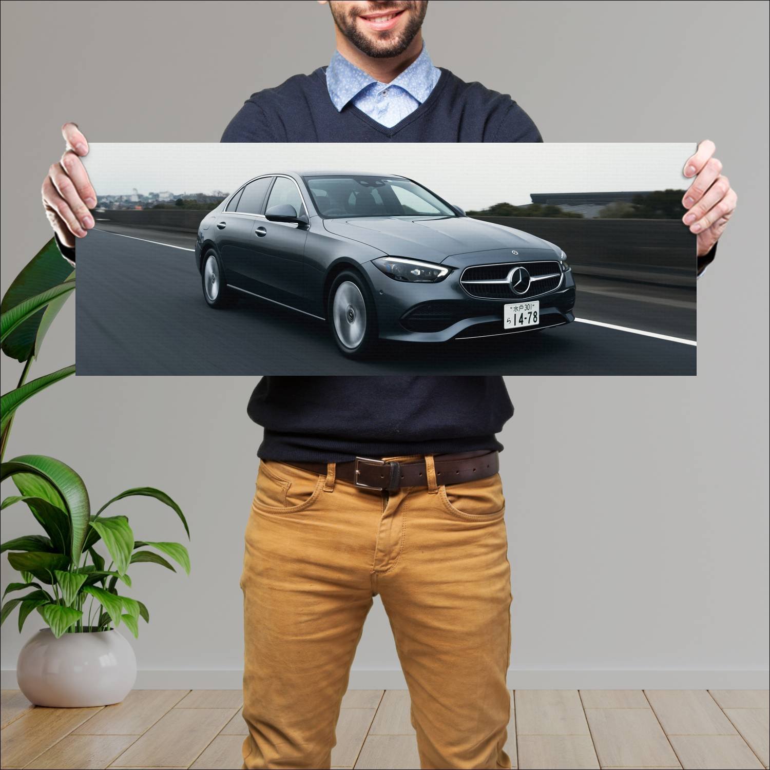 Cuadro grande 30x80cm 2021 mercedes benz c class j 506 Mercedes Benz