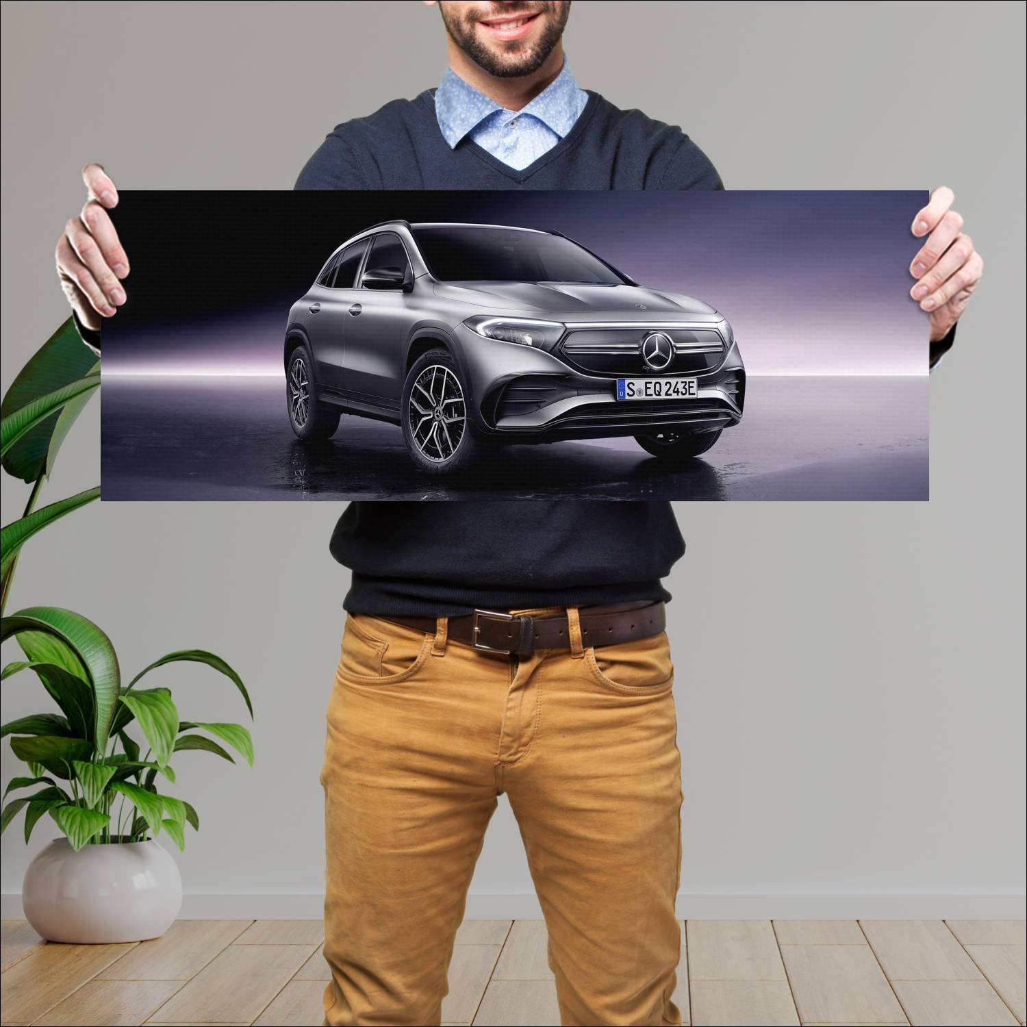 Cuadro grande 30x80cm 2021 mercedes benz eqa amg l 523 Mercedes Benz