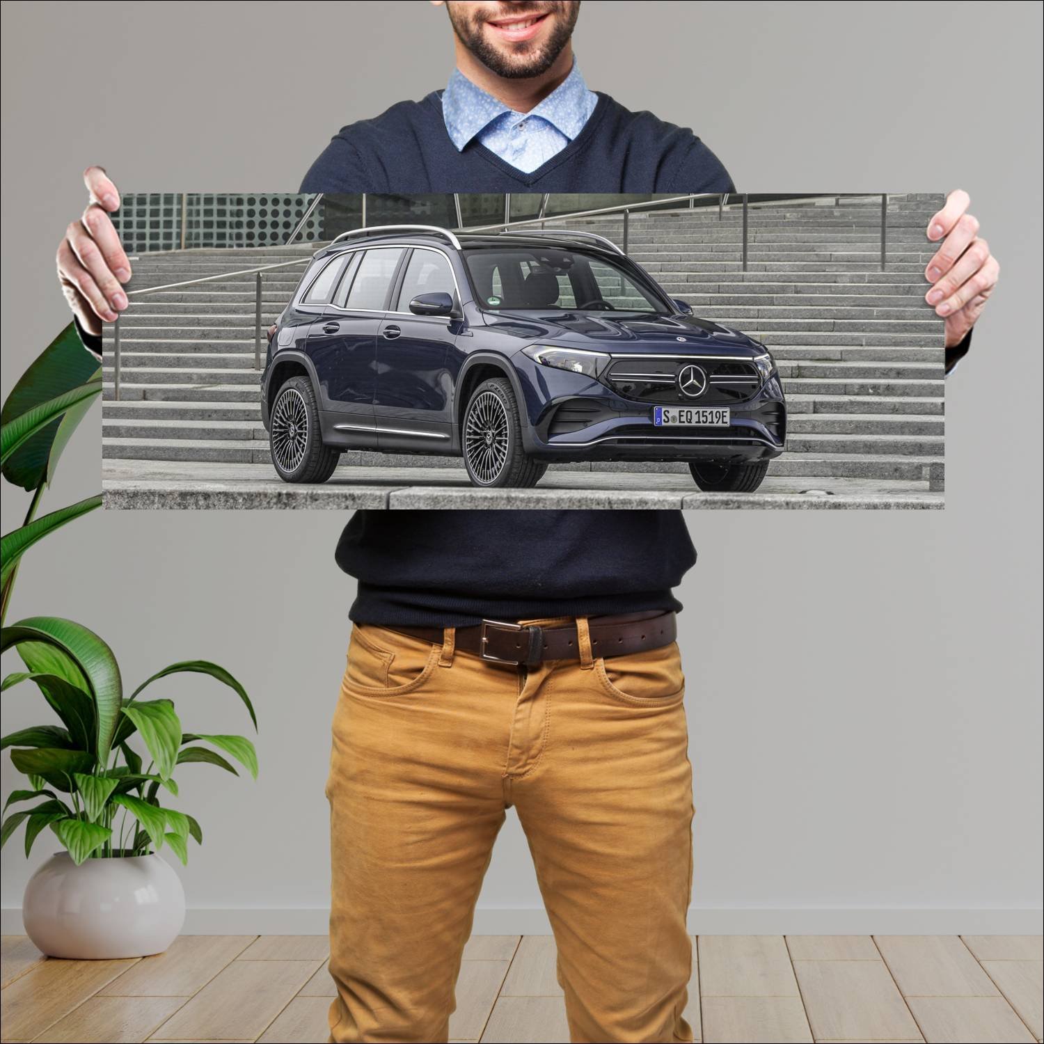 Cuadro grande 30x80cm 2021 mercedes benz eqb amg l 535 Mercedes Benz