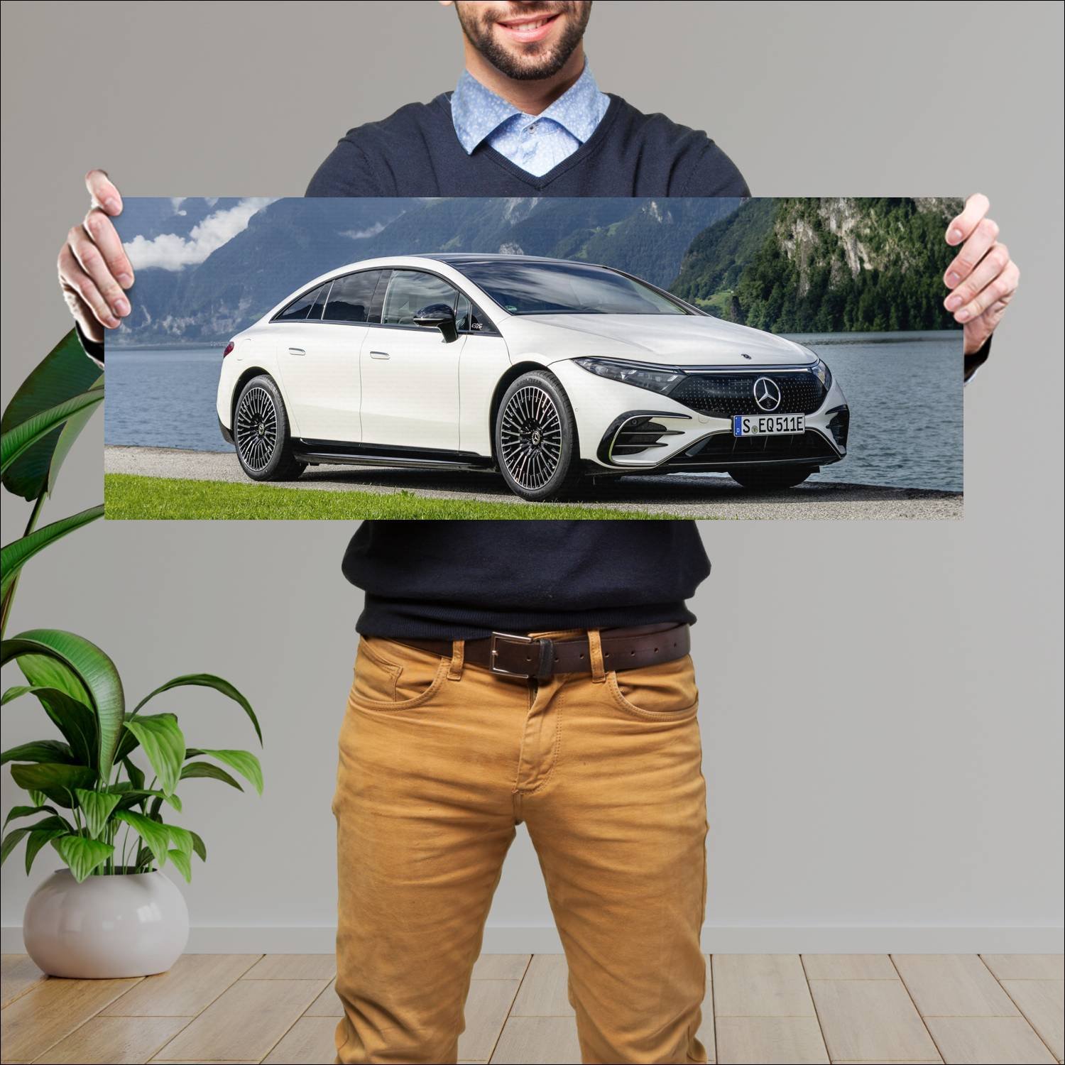 Cuadro grande 30x80cm 2021 mercedes benz eqs amg l 538 Mercedes Benz