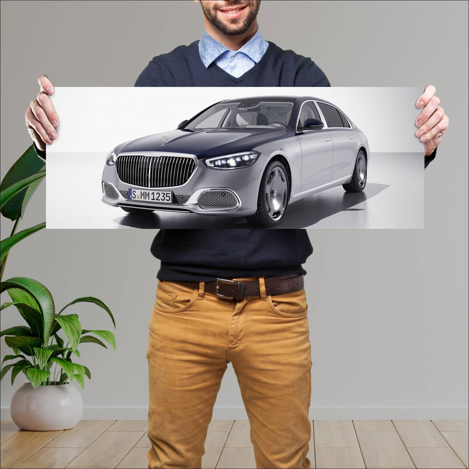 Cuadro grande 30x80cm 2021 mercedes maybach s clas 560 Mercedes Benz
