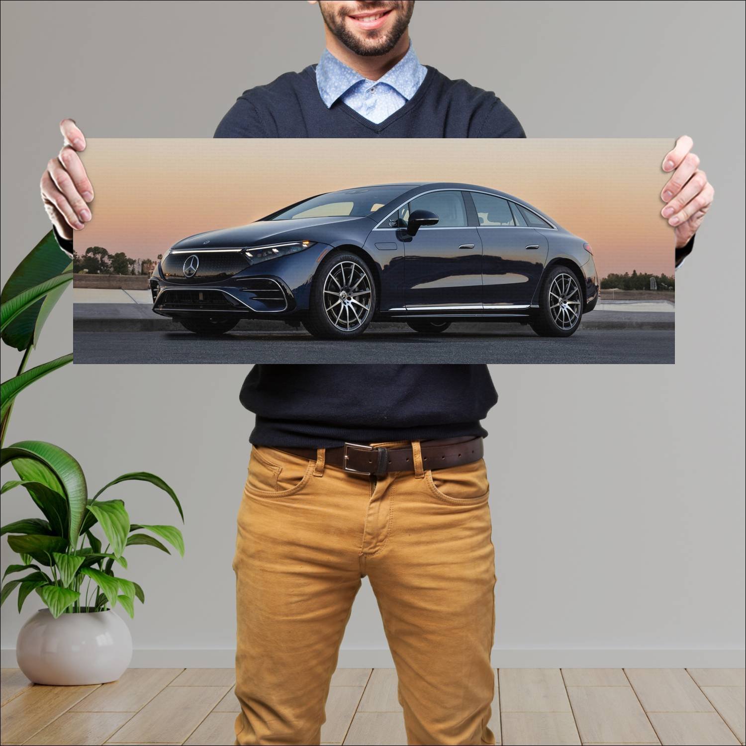 Cuadro grande 30x80cm 2023 mercedes benz eqs city 750 Mercedes Benz