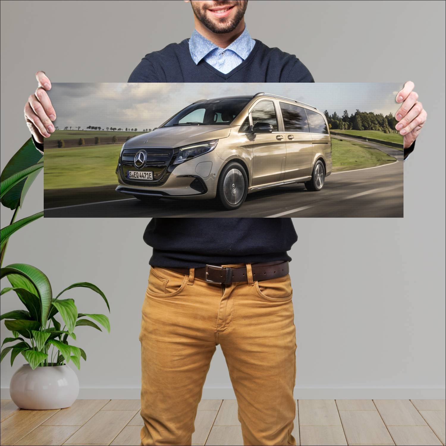 Cuadro grande 30x80cm 2023 mercedes benz eqv auto 757 Mercedes Benz