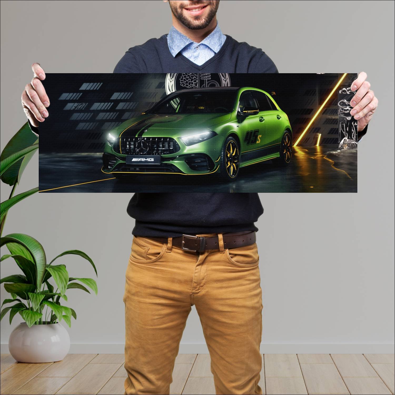 Cuadro grande 30x80cm 2024 mercedes amg a 45 s fin 786 Mercedes Benz